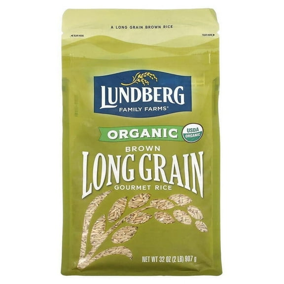 Lundberg, Organic Brown Long Grain Rice, 32 oz Pack of 3