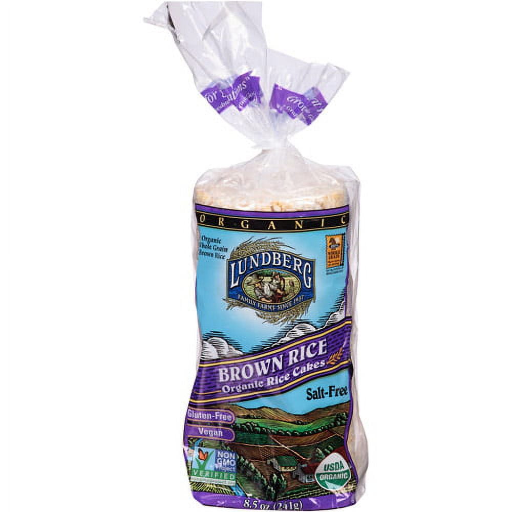 Lundberg Organic Brown Rice Cakes, 8.5 oz, (Pack of 12)
