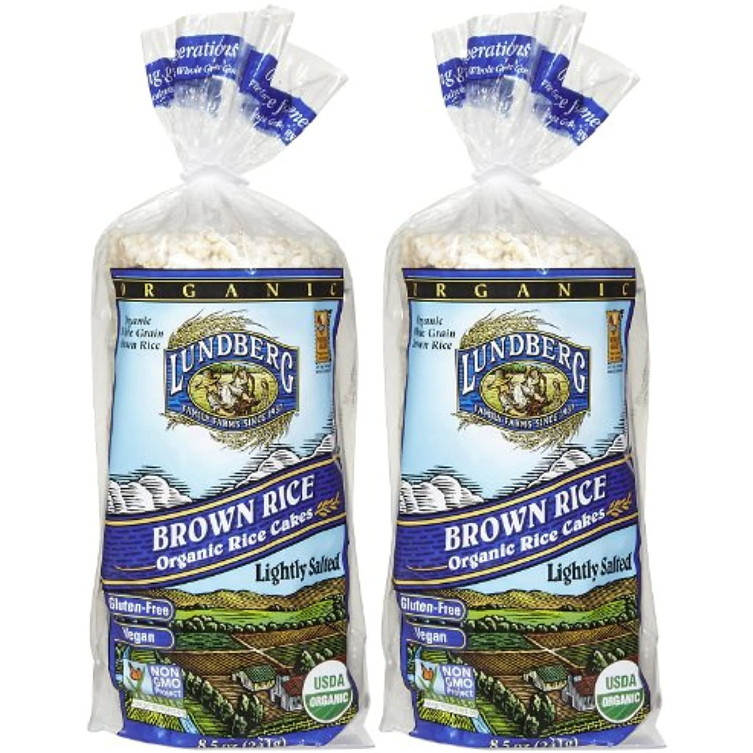 Lundberg Organic Brown Rice Cakes Lightly Salted 8.5 Oz2