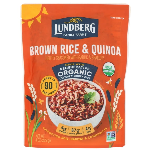 LUNDBERG: Organic 90 Second Brown Rice and Quinoa, 8 oz