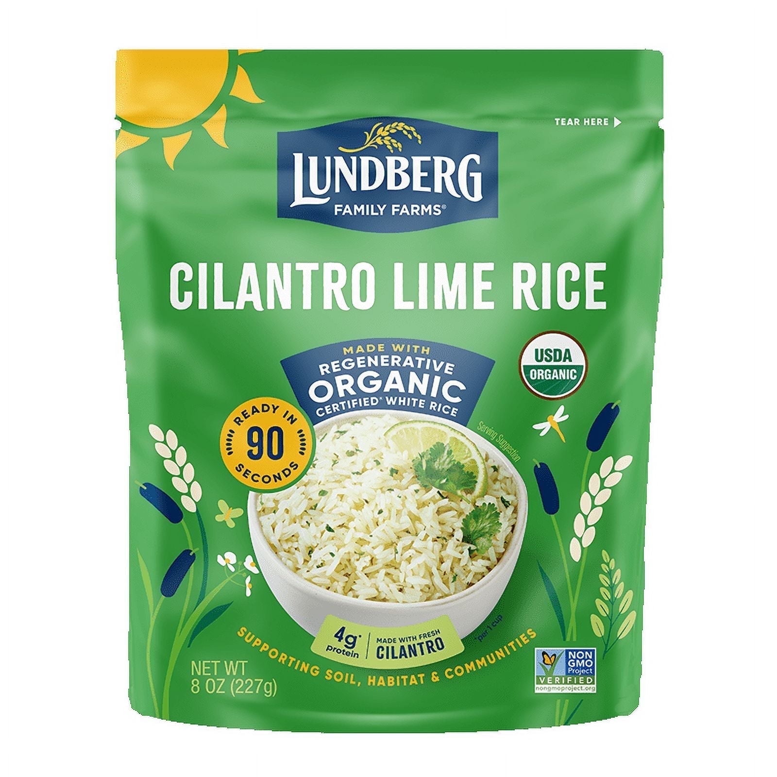 Lundberg Organic Cilantro Lime Rice Fully Cooked & Ready to Heat - 8 oz Pack of 3