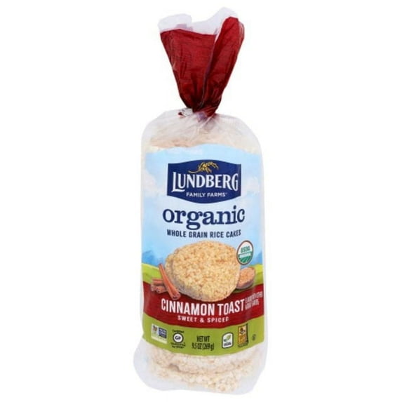 Lundberg Organic Cinnamon Toast Rice Cakes 9.5 oz Pack of 4