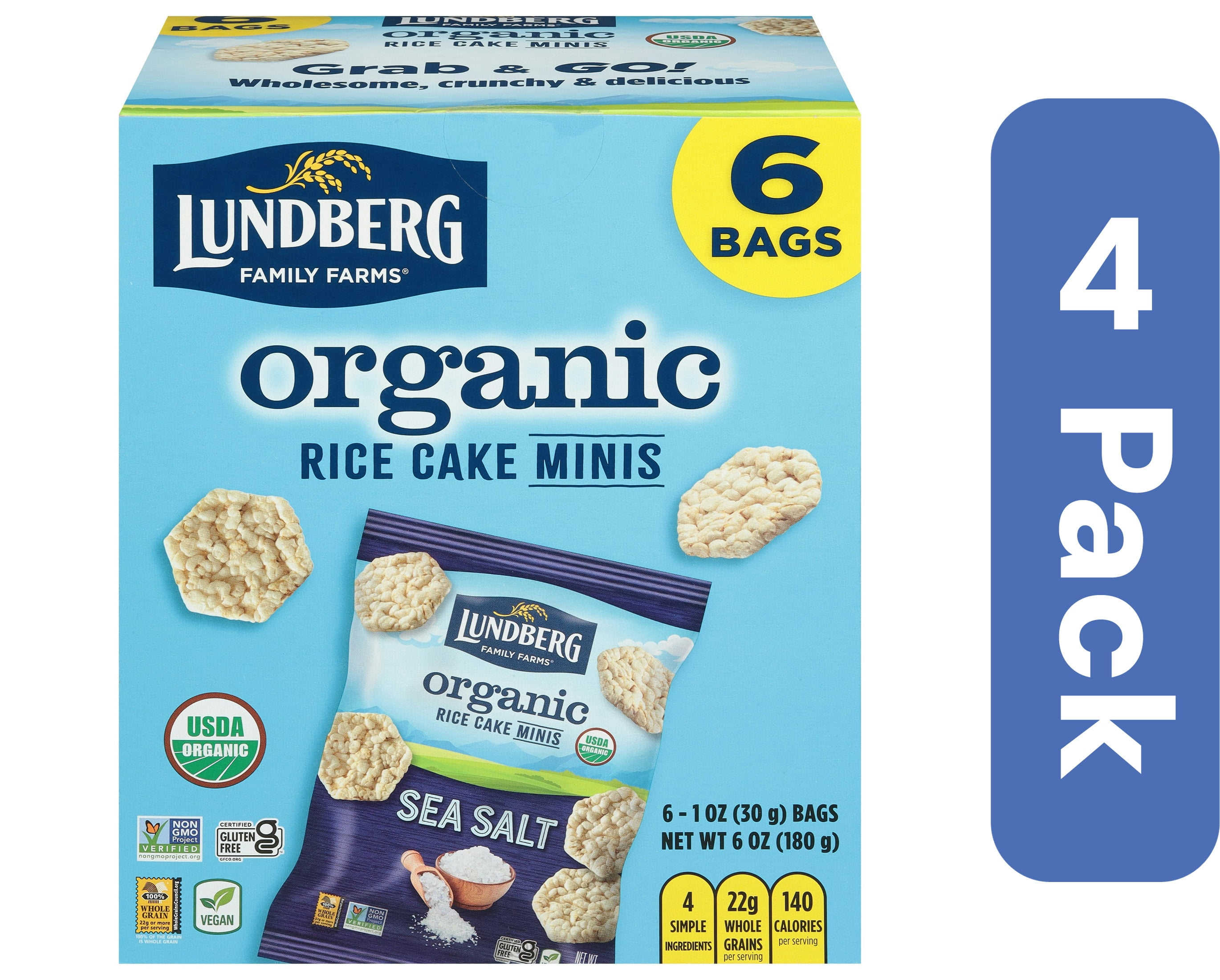Lundberg Organic Mini Rice Cakes 6 oz (Pack Of 4)