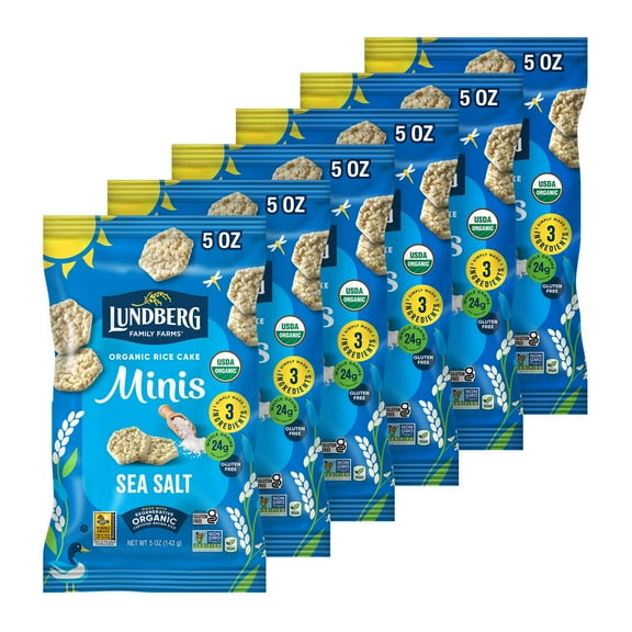 Lundberg Organic Rice Cake Minis, Sea Salt - 6ct, 5oz