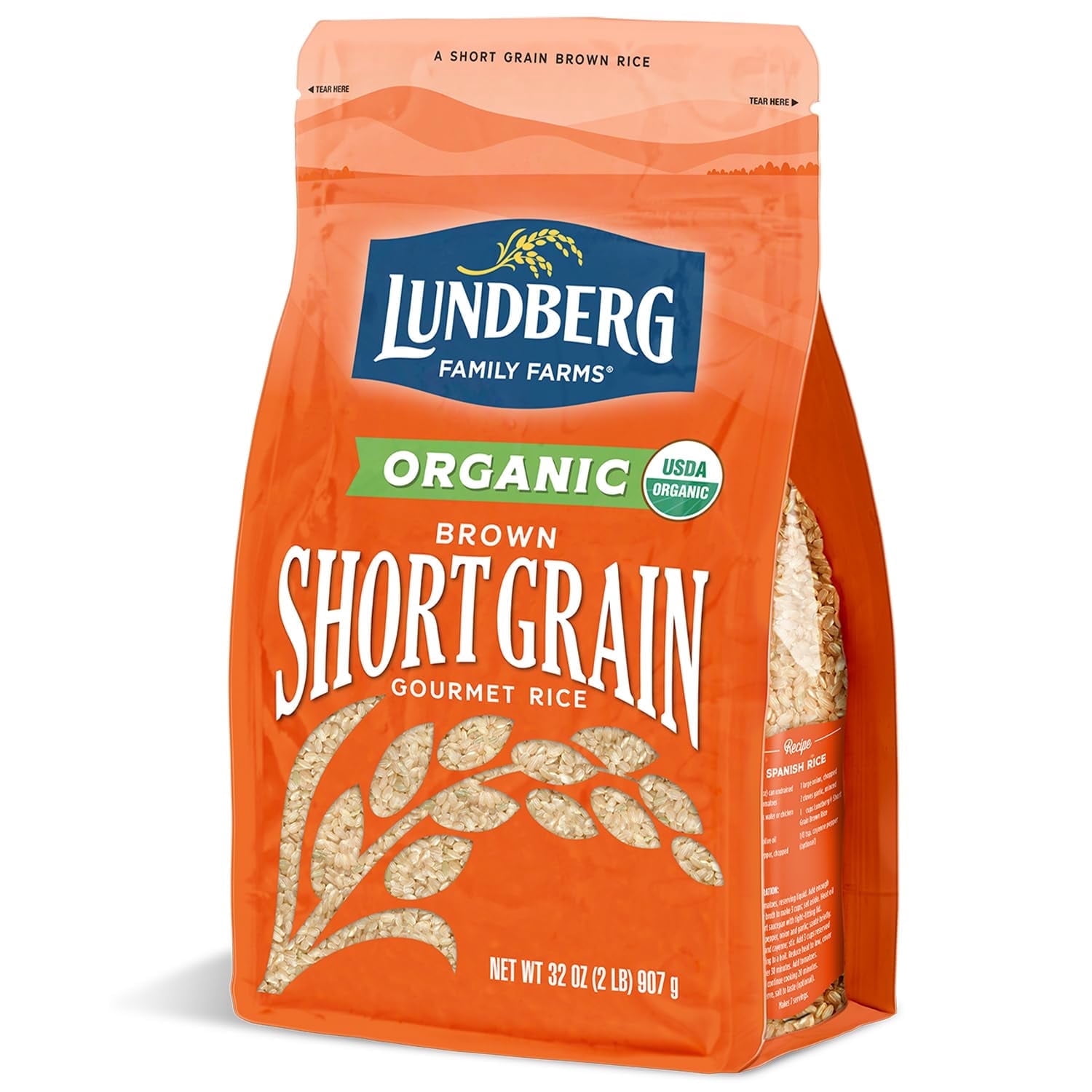 Lundberg Organic Sprouted Short Brown Rice 16 oz Pack of 2