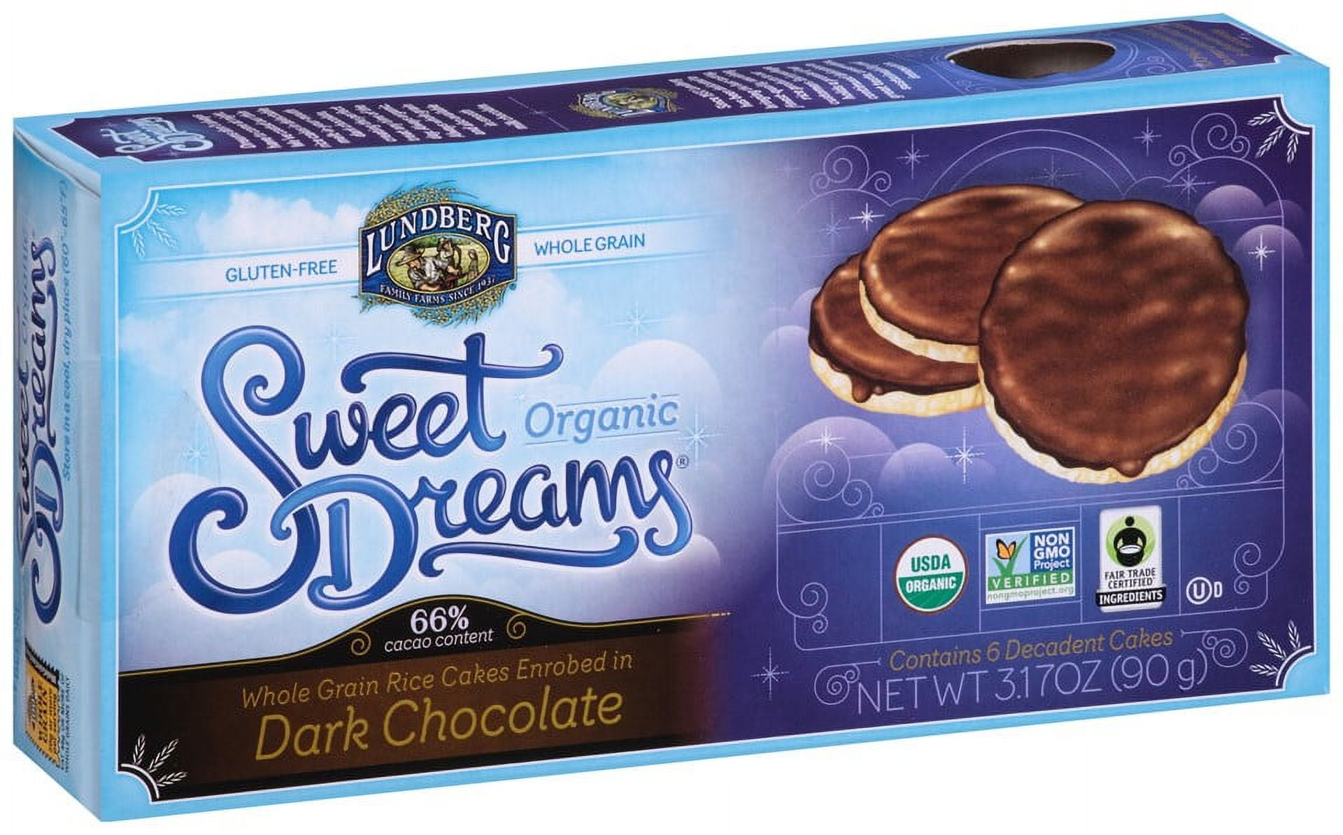 Lundberg Organic Sweet Dreams Rice Cakes Dark Chocolate 3.17 oz