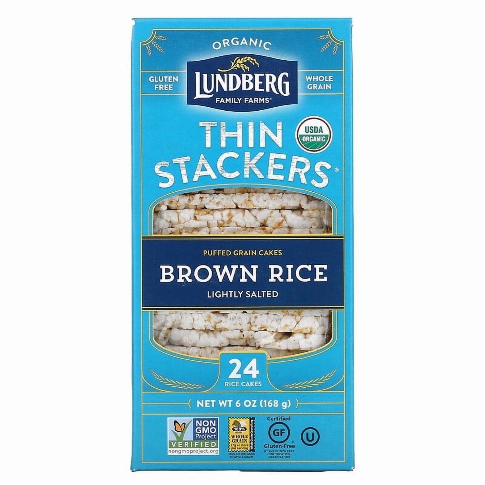 Lundberg Organic Thin Stackers™ Brown Rice Cakes Lightly Salted 6 oz Pack of 2