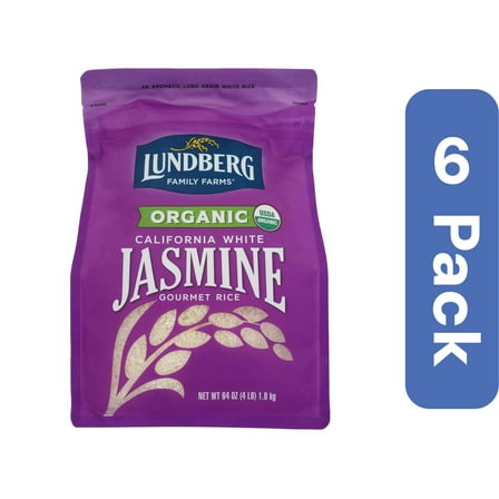 Lundberg Organic White Jasmine Rice 4 lb (Pack Of 6)
