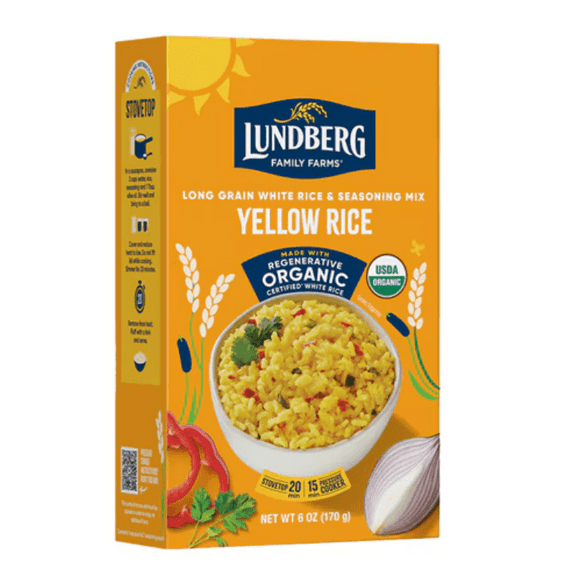 Lundberg Organic Whole Grain Yellow Rice 6 oz Pack of 4