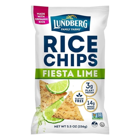 Lundberg Rice Chips Fiesta Lime 5.5 oz Pack of 2