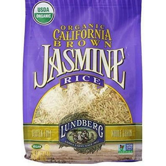 Lundberg Rice, Jasmine Brown, Organic, Gluten-Free-6 x 2 lb