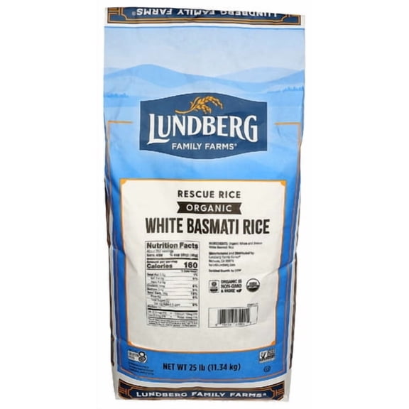 Lundberg Rice Resc White Basmati Organic 25 Lb