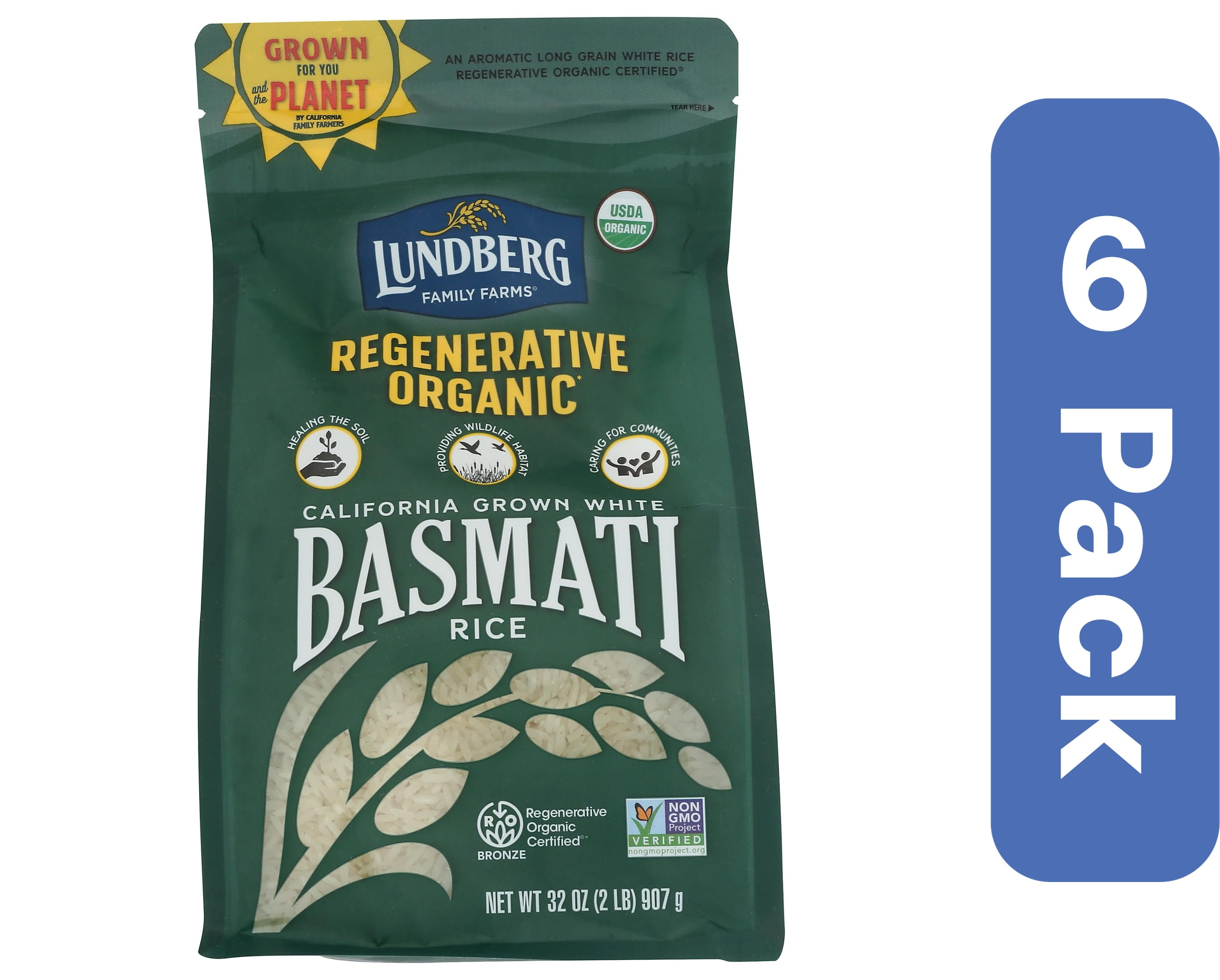 Lundberg Rice White Basmati Organic 32 oz (Pack Of 6) - Walmart.com