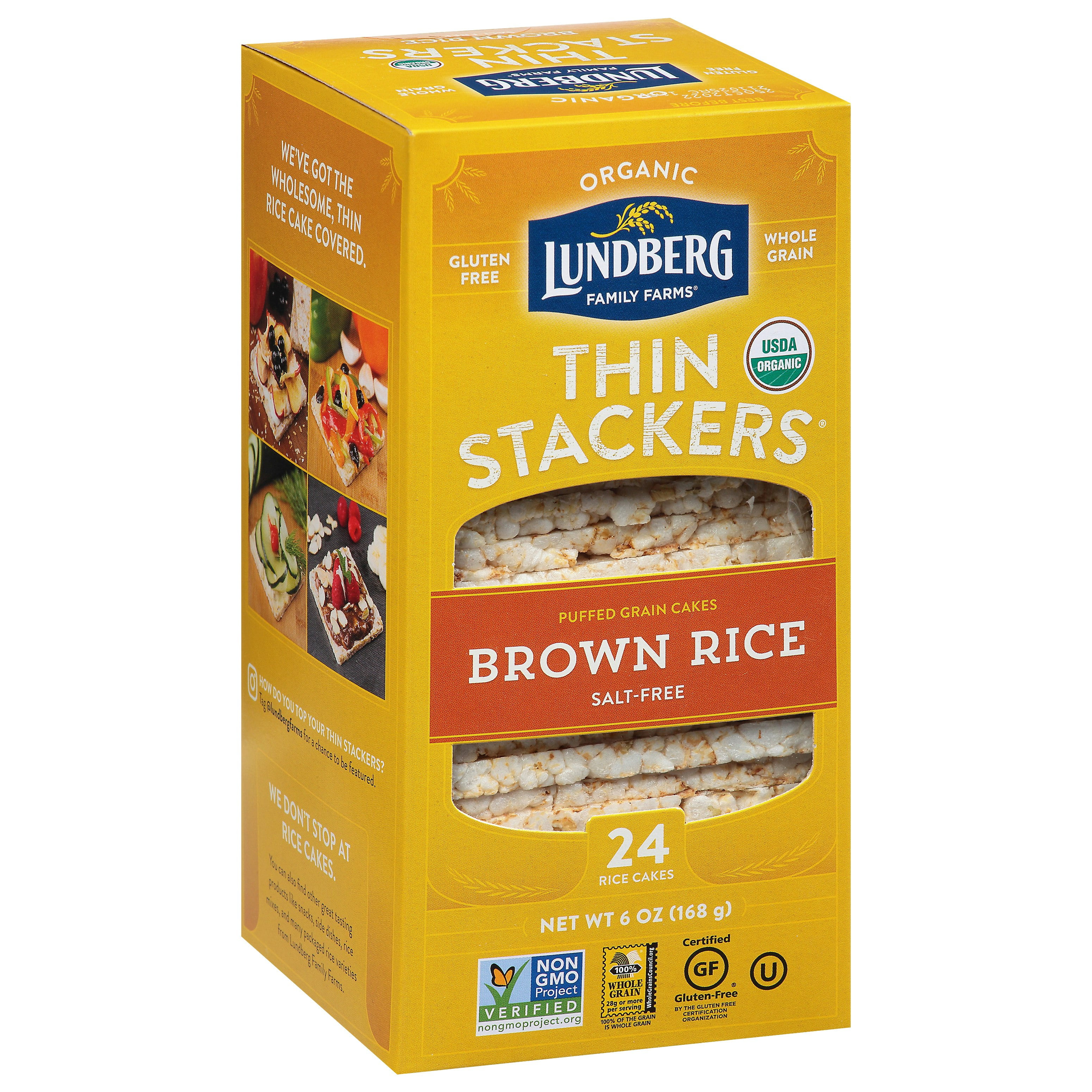 Lundberg Thin Stackers Brown Rice Organic 6 oz (Pack Of 12)