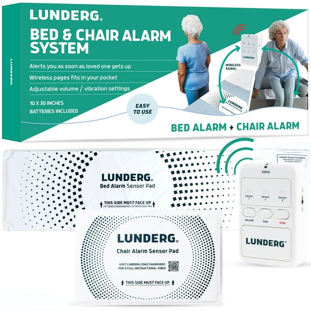 Lunderg Wireless Medical Bed & Chair Alarm System with Sensor Pad