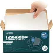 Lunderg Super Absorbent Commode Pads - Medical Grade Value Pack 100 Count - for Bedside Commode Liners Disposable, Adult Commode Chair, Portable Toilet Bags or Camping - Make Life so Much Easier