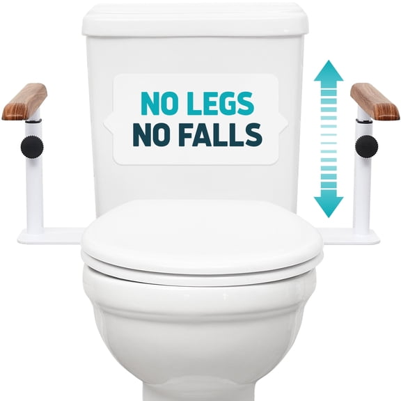 Lunderg Toilet Safety Rails for Seniors - Easy Installation & Super Sturdy Grab Bars Arms - Non-Bulky & Elegant Handicap Toilet Safety Frame - Seat Handles for Elderly, Disabled or Mobility Issues