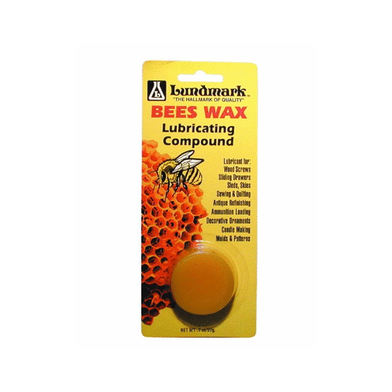 Lundmark Bees Wax Lubricating Compound Carded 0.7 Oz