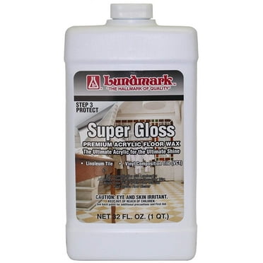 Lundmark Super Gloss Acrylic, Extra Heavy-Duty Hard Finish Floor Wax, 32-Ounce, 3202F32-6
