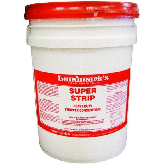 Lundmark Super Strip, Heavy-Duty Floor Stripper Concentrate Wax Remover, 5-Gallon, 3266G05