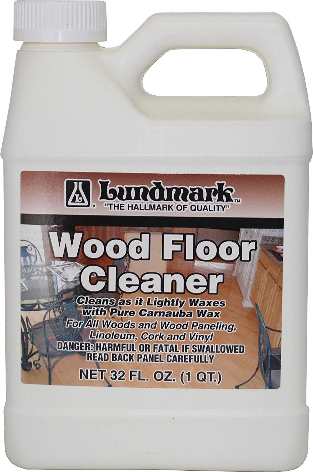 Lundmark Wood Floor Cleaner with Carnauba Wax, 1 Quart