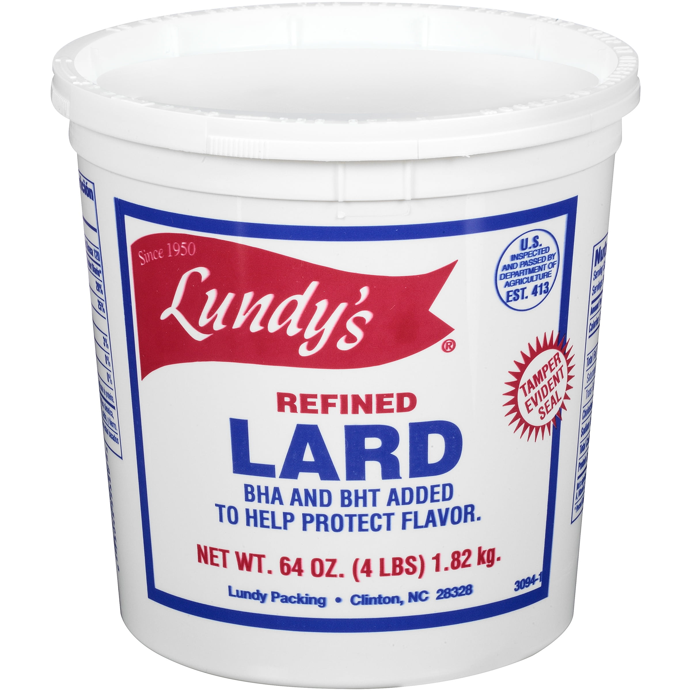 Lundy's® Refined Lard 64 oz. Tub - Walmart.com