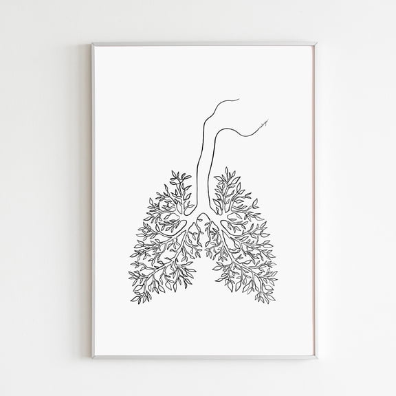 Lung Anatomy Poster, Unframed Paper Poster 8x10in