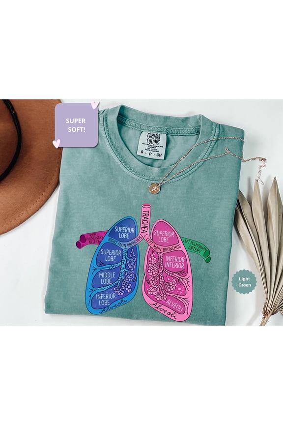 Lung Anatomy Shirt Respiratory Therapist Tee Medical Student Gift
