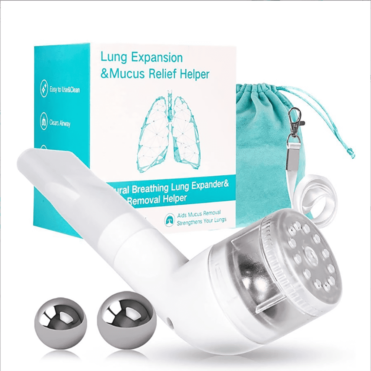 Lung Breathing Exercise Device - Excess Mucus Removal And Lung Expansion Device - Respiratory Vibration Expectorant