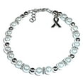 thumbnail image 1 of Lung Cancer Awareness Bracelet by Hidden Hollow Beads - 7 3/4 in. - Fits Most Adults - Lobster Clasp (White Pearl), 1 of 4