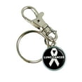 thumbnail image 1 of Lung Cancer Awareness Keychain Support Silver Plated Jewelry Key Chain, 1 of 1