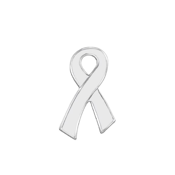 Lung Cancer Awareness Large Flat Ribbon Button Pins 2 Pack for Fundraising by The Awareness Company