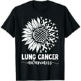 thumbnail image 1 of Lung Cancer Awareness Men Women Kids Lung Cancer Sunflower T-Shirt men and women can wear, black, white, gifts, 1 of 4