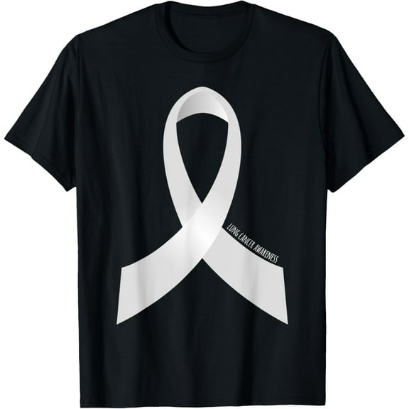 Lung Cancer Awareness Ribbon T-ShirtMen and women, Black T-shirt, size: Extra large