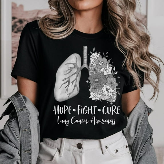 Lung Cancer Awareness Shirt, White Ribbon Lung Cancer Shirt, Lung Cancer Support Shirt, Cancer Survivor Shirt Tshirt All Size S-5XL