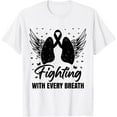thumbnail image 1 of Lung Cancer Awareness T-ShirtMen and women, White T-shirt, size: Extra large, 1 of 4