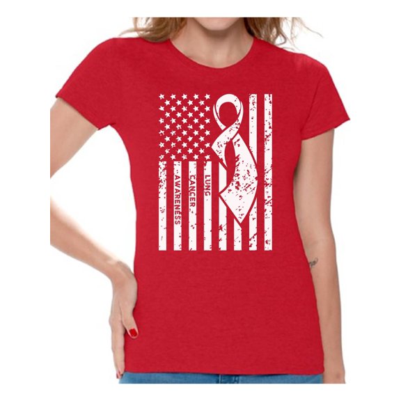 Lung Cancer Awareness T-shirt Top Cancer t shirt cancer awareness t shirt faith love hope fight believe support survive survivor gifts tackle for my mom dad grandpa grandma white ribbon