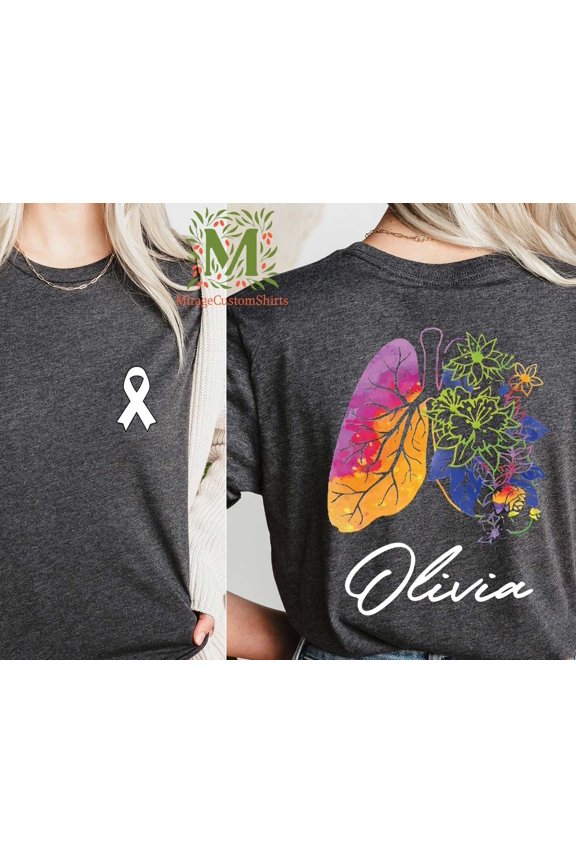 Lung Cancer Awareness TShirt Floral Lung Shirt Custom Support Shirt Cancer Tee Cancer Awar