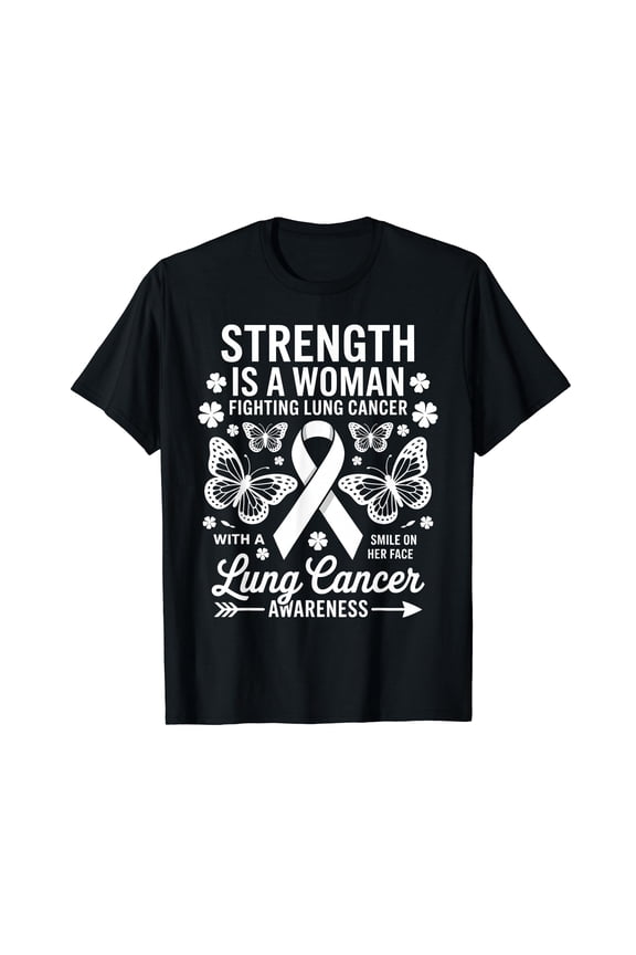 Lung Cancer Awareness Women Butterfly Lung Cancer Fighter T-Shirt