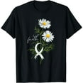 thumbnail image 1 of Lung Cancer Fight Support White Ribbon Gift Lung Cancer T-Shirt, 1 of 4
