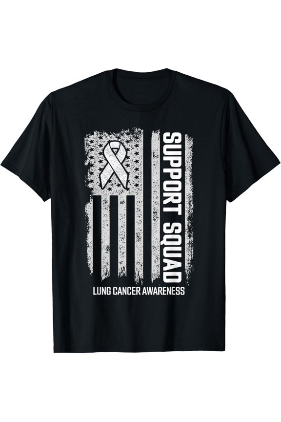Lung Cancer Shirts Support Squad Lung Cancer Awareness T-Shirt