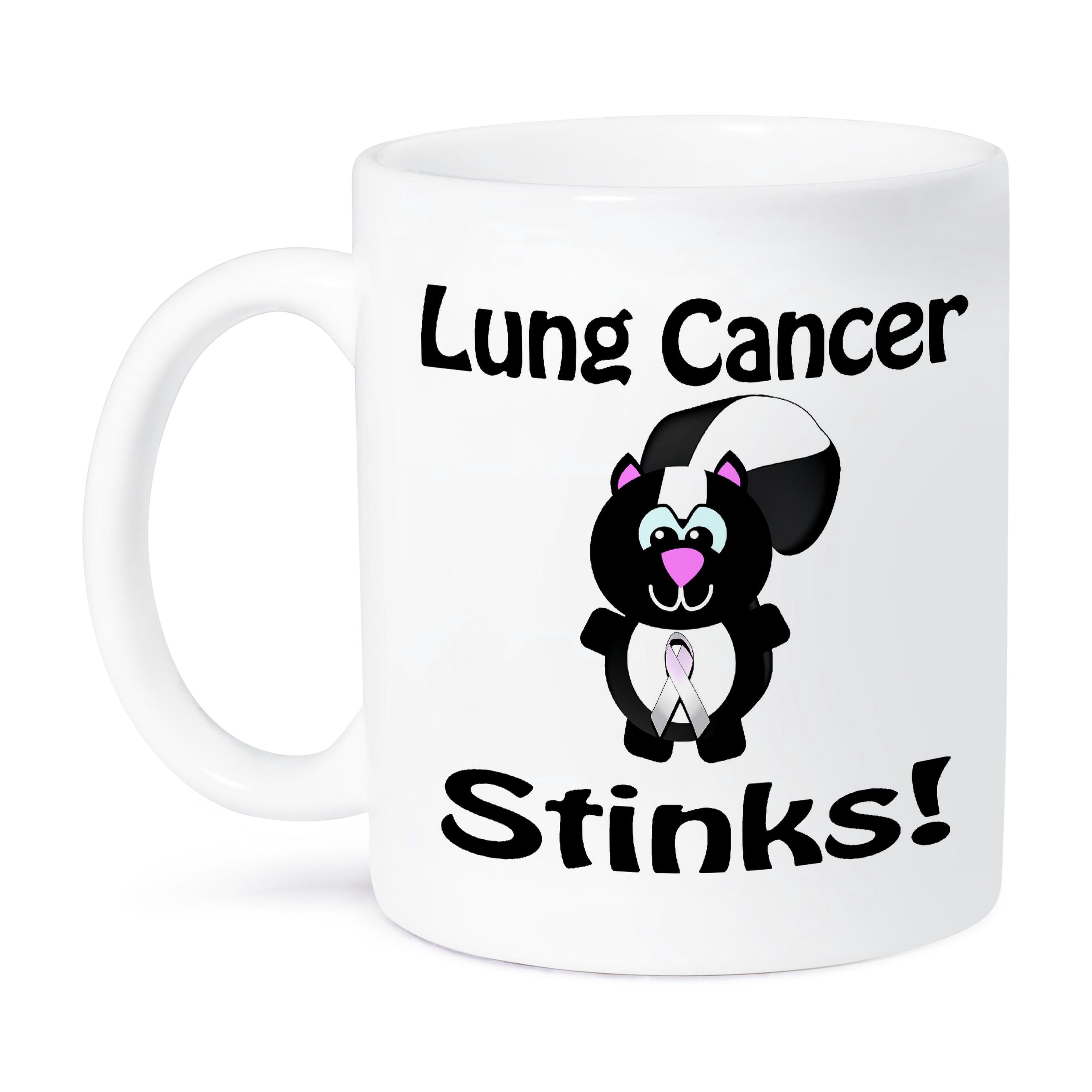 3dRose, Lung Cancer Stinks Skunk Awareness Ribbon Cause Design, 15oz ...