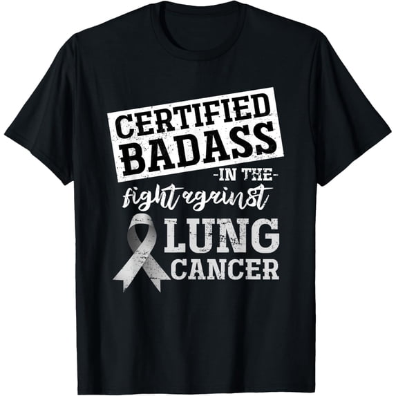 Lung Cancer Warrior Gift Funny Lung Cancer Awareness T-Shirt men and women can wear, black, white, gifts