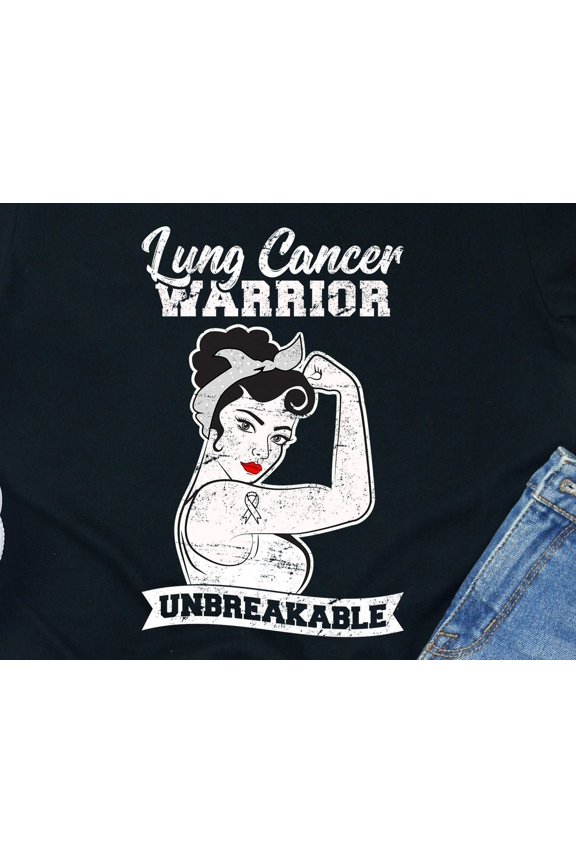 Lung Cancer Warrior TShirt Awareness Ribbon Support Tee