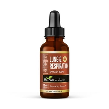 Lung Detox & Cleanse 1fl.oz, Respiration - Lung Health Supplements for Men and Women, Mullein Leaf, Lungwort - Herbal Goodness