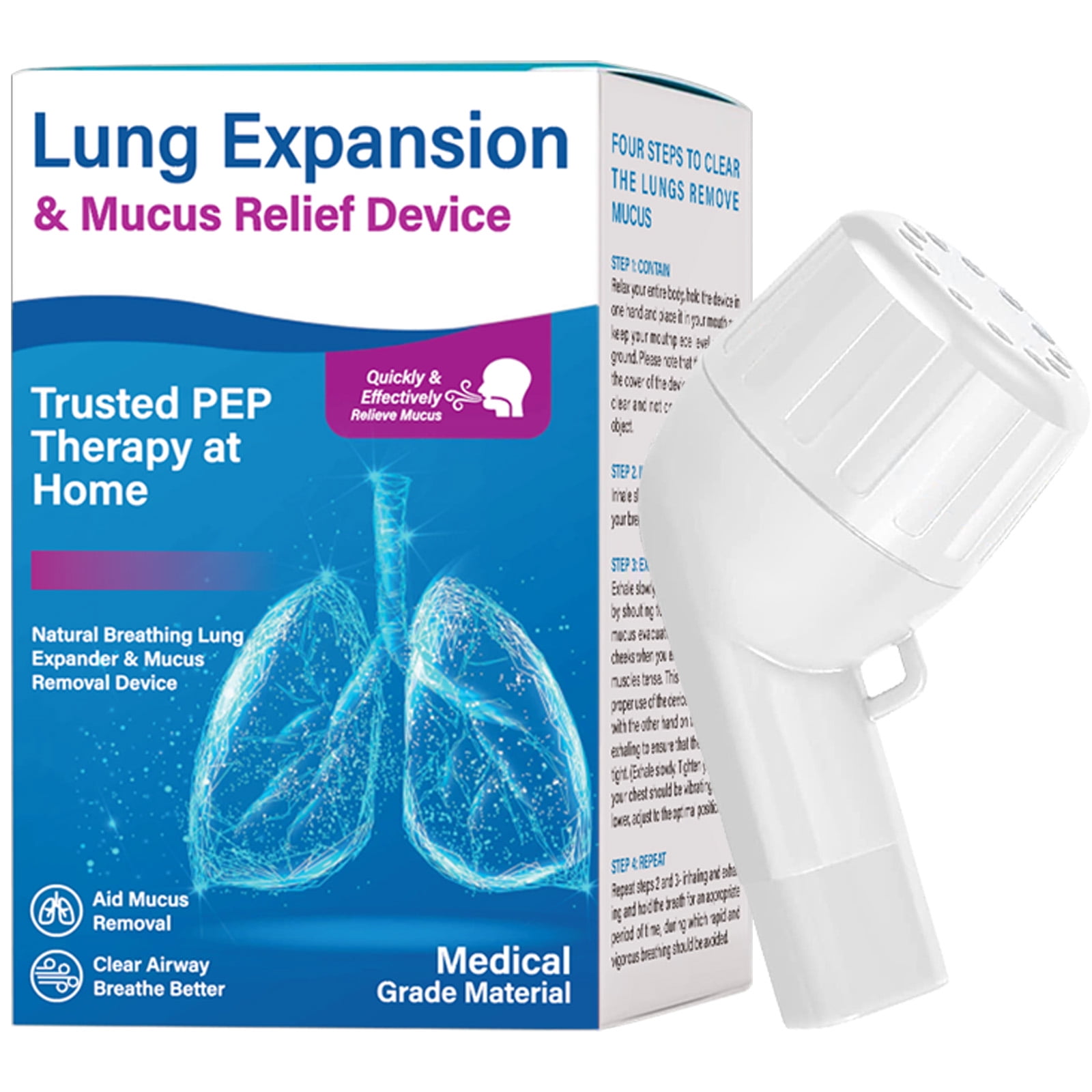 Lung Exerciser Device Breathing Exercise Device for Lungs Hand
