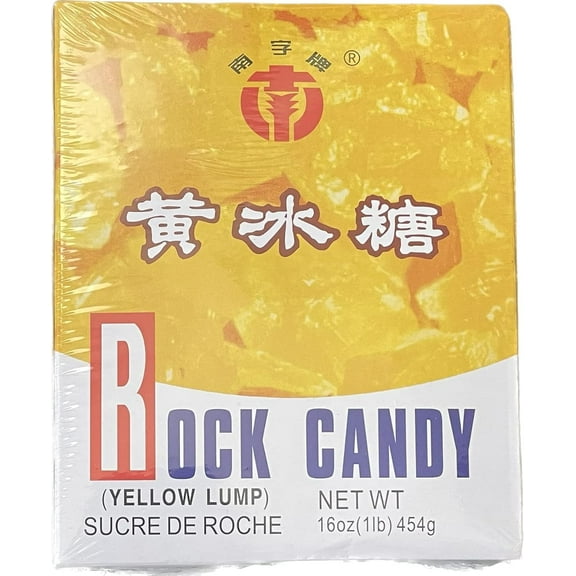 Lung Po Rock crystals Candy Sugar (Yellow Lump Raw Cane Sugar) 16oz