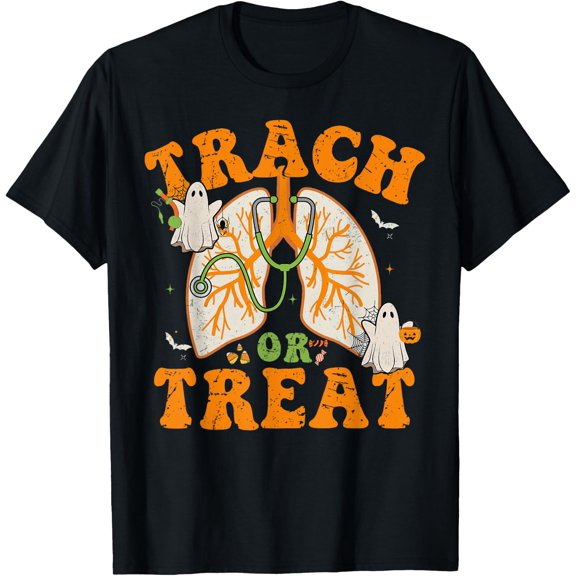 Lung Squad Trach Or Treat Respiratory Therapist Halloween T-Shirt Size S-5XL