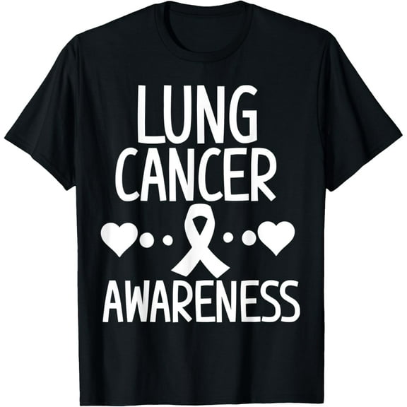 Lung cancer awareness white ribbon support month week gift T-Shirt
