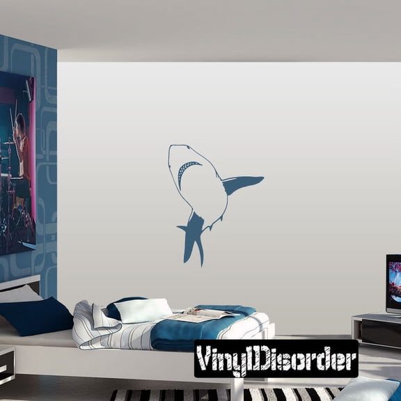 Lunging Dangerous Shark Decal - 36 Inches